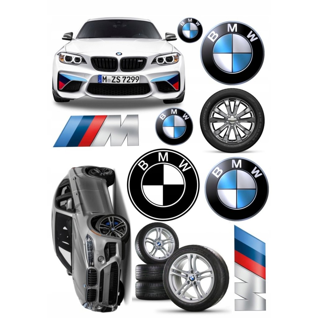 Jedlý papír BMW dekorace A4 (● materiál FONDÁNOVÝ DECORLIST ✴️)