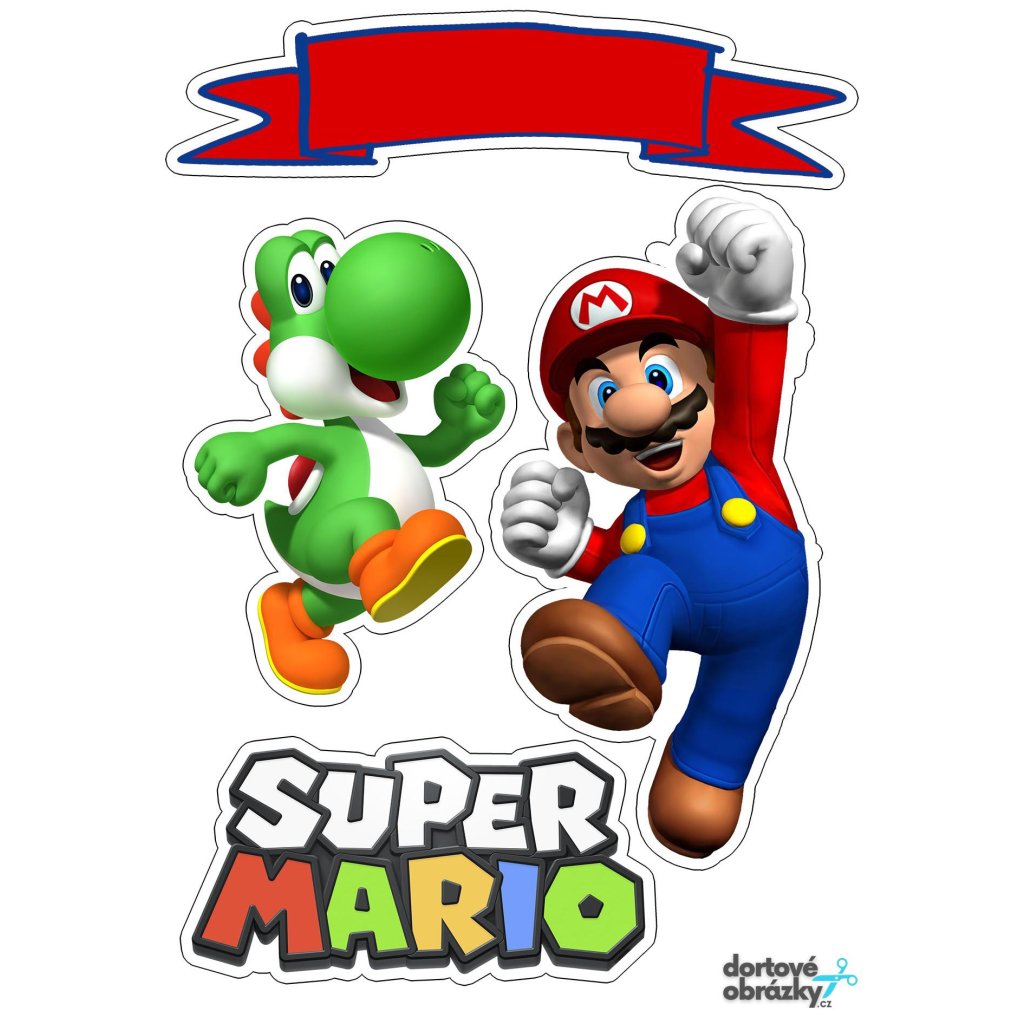 Jedlý papír  SUPER MARIO (● velikost formát A4 (25x20cm) ☝, ● materiál FONDÁNOVÝ DECORLIST ✴️)
