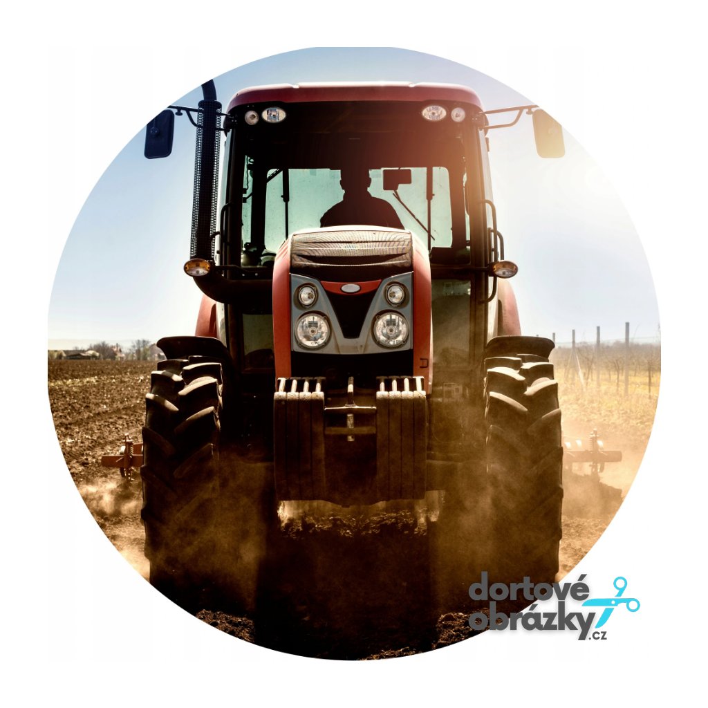 Jedlý papír  TRAKTOR (● velikost průměr 20 cm ☝, ● materiál FONDÁNOVÝ DECORLIST ✴️)