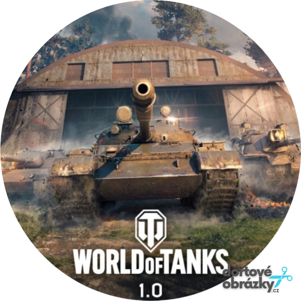 Jedlý papír  WORLD OF TANKS (● velikost průměr 20 cm ☝, ● materiál FONDÁNOVÝ DECORLIST ✴️)