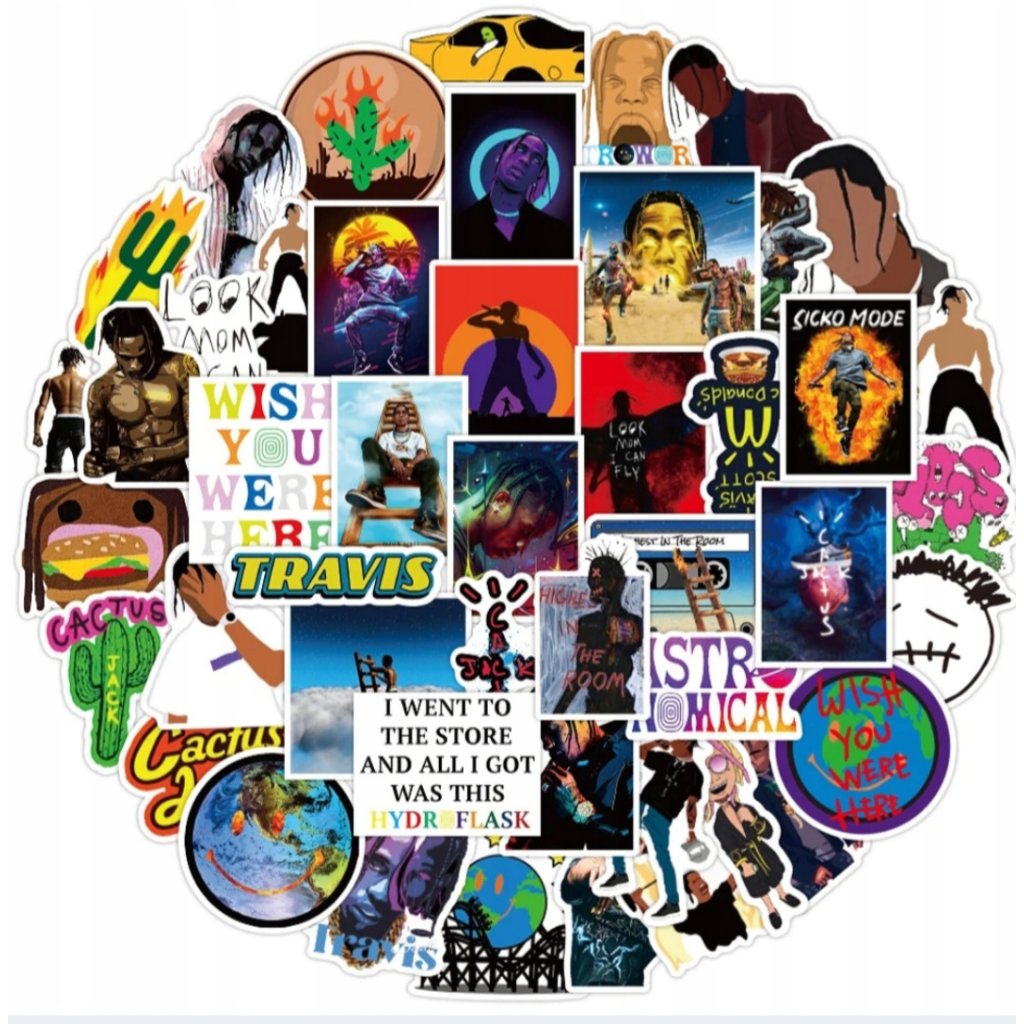 Jedlý papír Cool rapper Travis Scott (● velikost 3,9cm (30 ks / A4) ☝, ● materiál FONDÁNOVÝ DECORLIST ✴️)