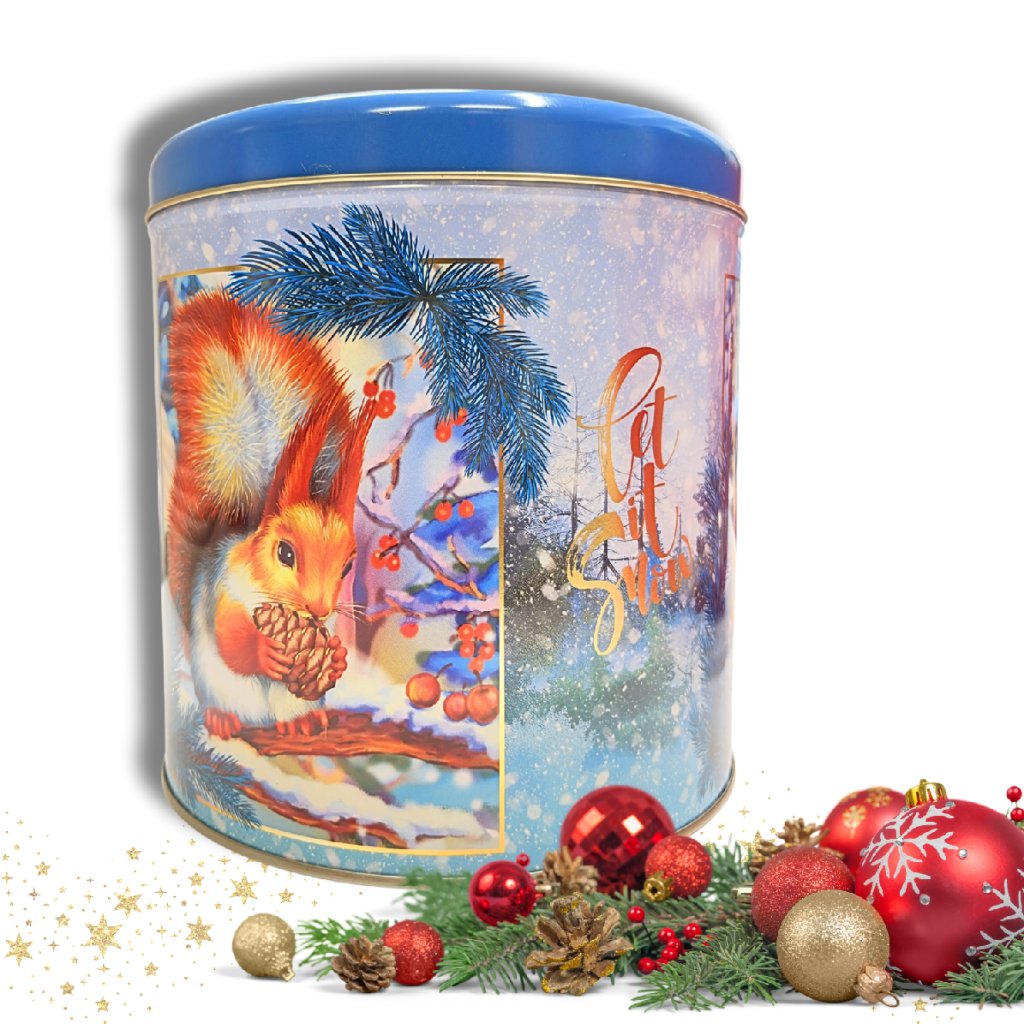 Vánoční Panettone v plechové dóze 1000g – Přání ať sněží