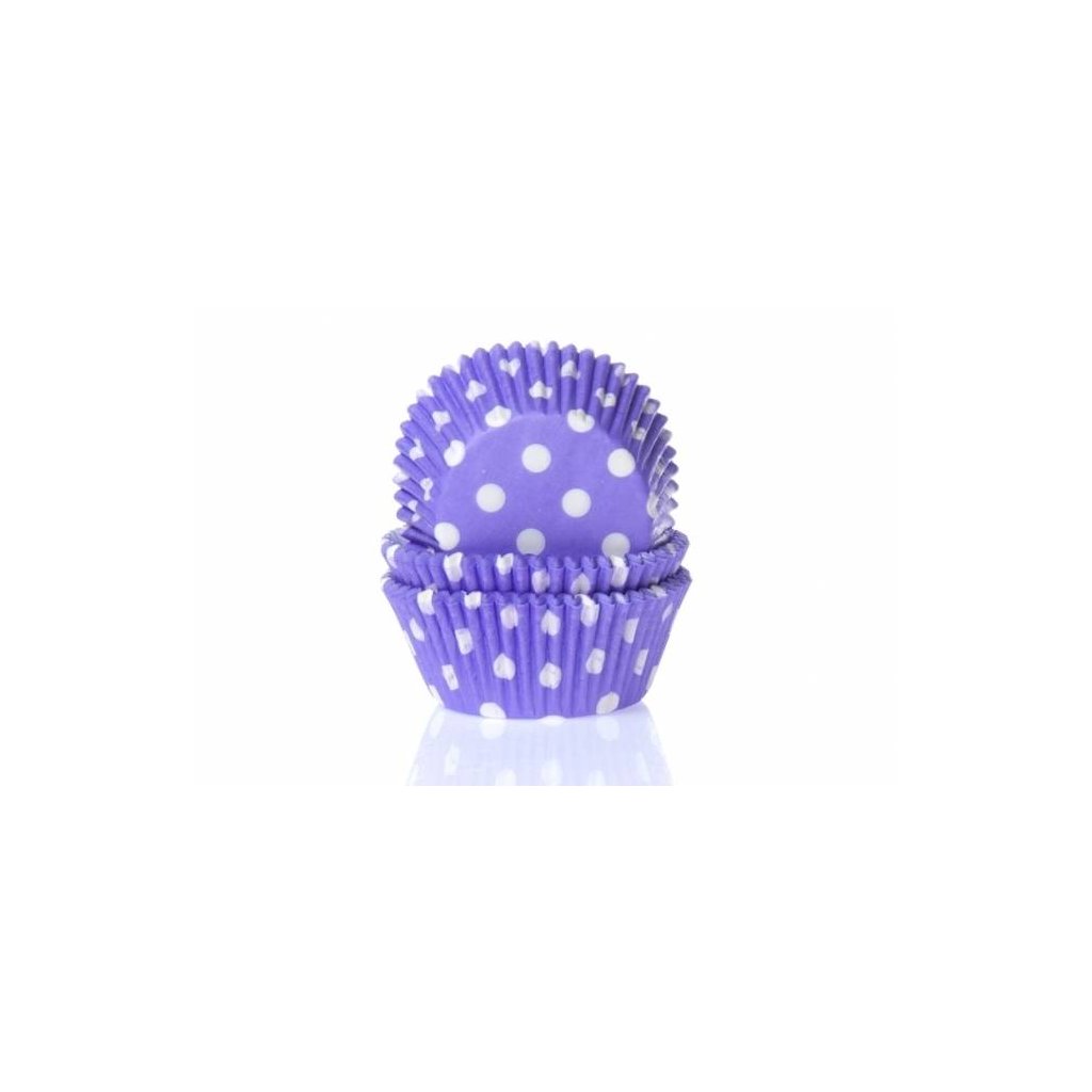 Papírový košíček na muffiny fialový puntíkovaný 50ks  /VN