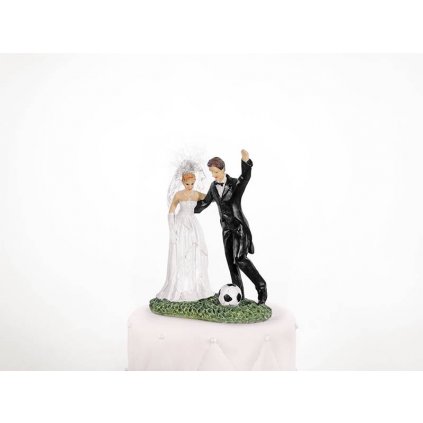 Svatební figurka Novomanželé hrají fotbal (Nevěsta nemá závoj) /D_PF31