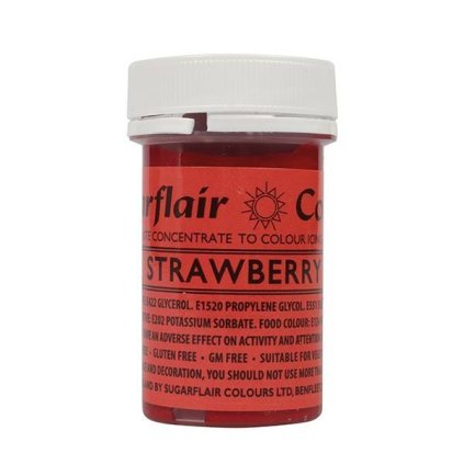 Gelová barva strawberry 25g - Sugarflair  | Cukrářské potřeby