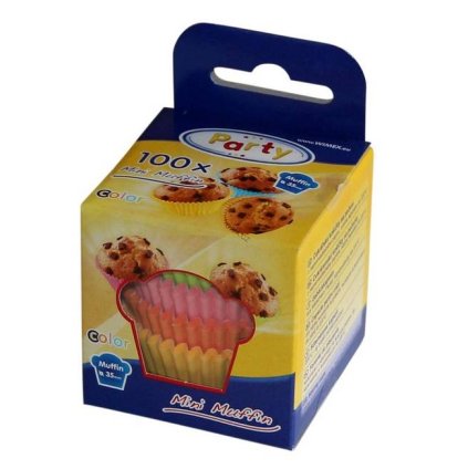 Košíčky na mini muffiny nepromastitelné Barevné 3,5 x 2 cm (100 ks) ♡