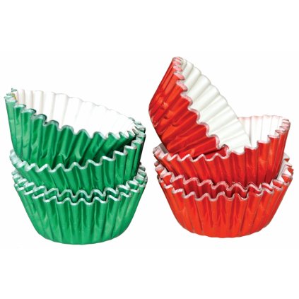 Alvarak hliníkové košíčky na pralinky zelené a červené (50 ks)