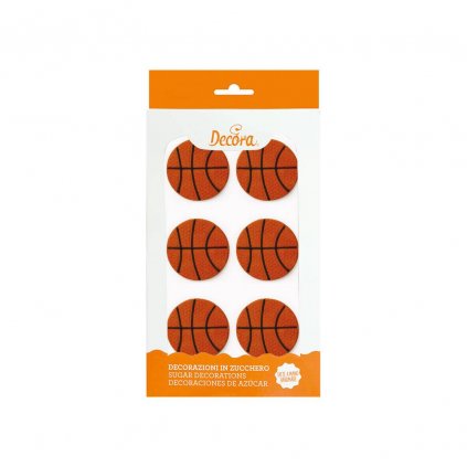 Cukrové zdobení na dort basketbalový míč 4,5cm 6ks - Decora  | Skvělé pro Váš domácí dort