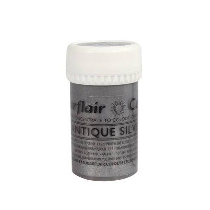 Gelová barva antique silver 25 g - Sugarflair
