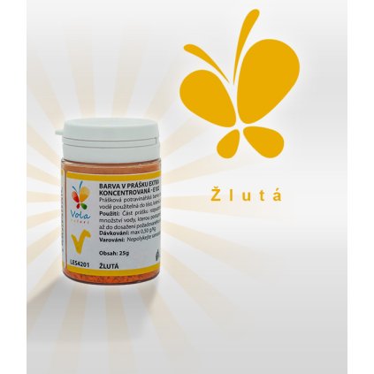Barva v prášku extra koncentrovaná (žlutá E102)  25 g/kelímek
