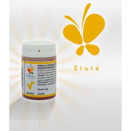 Barva v prášku extra koncentrovaná (žlutá E110)  25 g/kelímek