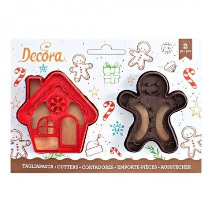 Vykrajovátko vánoční domeček a gingerman 8cm - Decora  | Cukrářské potřeby