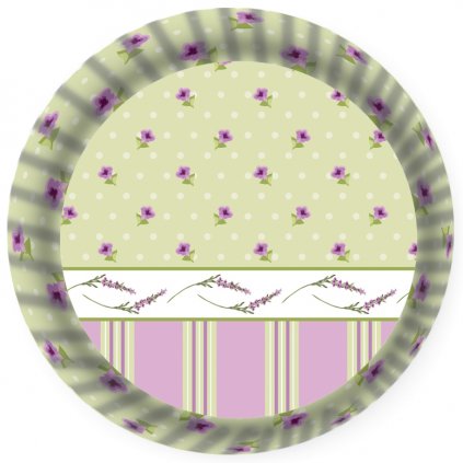 Alvarak košíčky na muffiny Zeleno-fialové s květinami (50 ks) /D_MUF-216