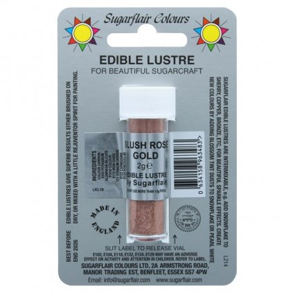 Jedlá prachová perleťová barva Sugarflair (2 g) Blush Rose Gold  /D--E146