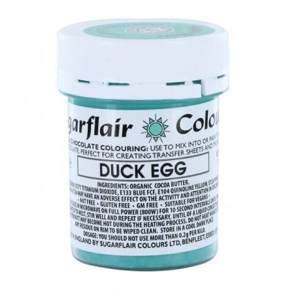 Barva do čokolády na bázi kakaového másla Sugarflair Duck Egg (35 g) /D_C310