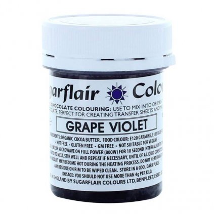 Barva do čokolády na bázi kakaového másla Sugarflair Grape Violet (35 g) /D_C311