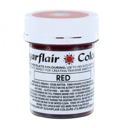 Barva do čokolády na bázi kakaového másla Sugarflair Red (35 g) /D_C302