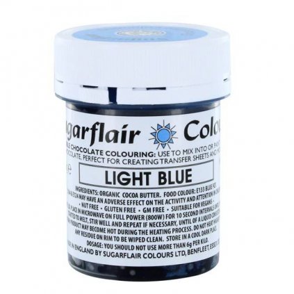 Barva do čokolády na bázi kakaového másla Sugarflair Light Blue (35 g) /D_C306