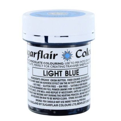 Barva do čokolády na bázi kakaového másla Sugarflair Light Blue (35 g) ♡