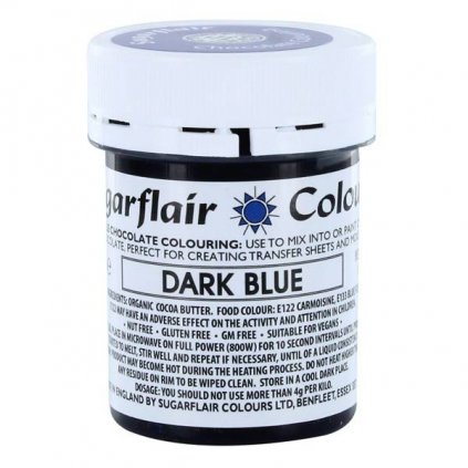 Barva do čokolády na bázi kakaového másla Sugarflair Dark Blue (35 g) /D_C307