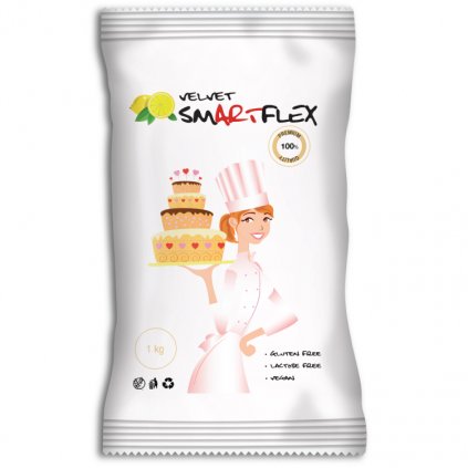 Smartflex Velvet Citron 1 kg v sáčku (Potahovací a modelovací hmota na dorty) /D_0145