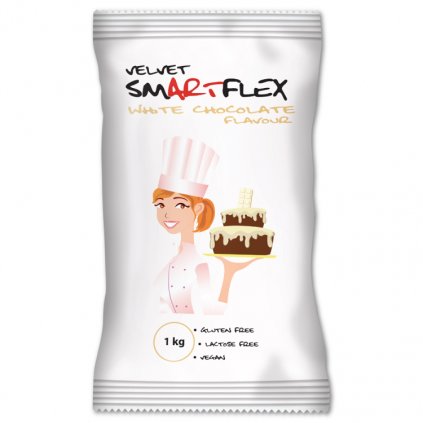 Smartflex Velvet Bílá čokoláda 1 kg v sáčku (Potahovací a modelovací hmota na dorty) /D_0114