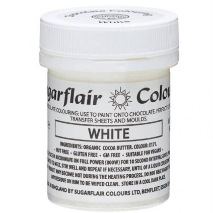 Barva do čokolády na bázi kakaového másla Sugarflair White (35 g) /D_C313