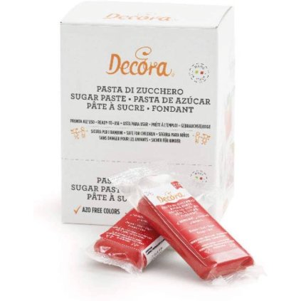 Extra tvrdá - Potahovací hmota 100g červená - Decora  | Skvělé pro Váš domácí dort