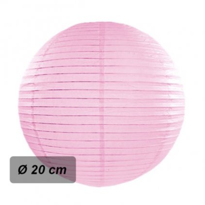 Lampion kulatý 20 cm růžový  /BP