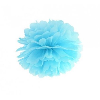 Tkáňový papír pompom, nebeská modrá, 25cm - PartyDeco  | Cukrářské potřeby