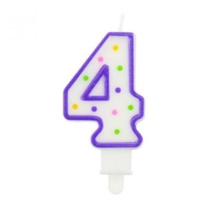 GoDan Svíčka číslice "4" barevná 7,5 cm 1 ks