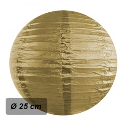 Lampion kulatý 25 cm zlatý  /BP