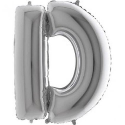 Fóliové písmeno D stříbrné – 102 cm  /BP