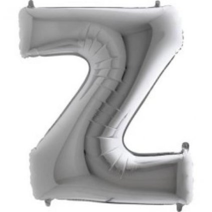 Nafukovací balónek písmeno Z stříbrné 102 cm - Grabo  | Cukrářské potřeby