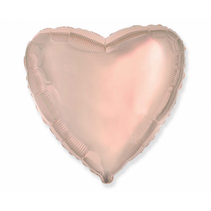 Foliový balonek srdce rose gold 45 cm - Nebalený  /BP