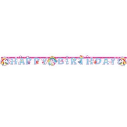 Party Nápis Jednorožec Happy Birthday 180 cm  /BP