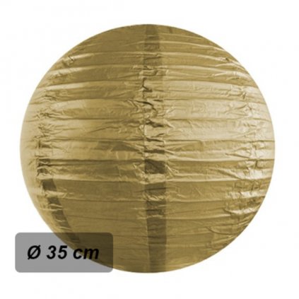 Lampion kulatý 35 cm zlatý  /BP