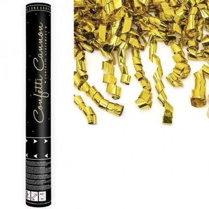 Vystřelovací konfety - zlaté serpentiny 40 cm  /BP