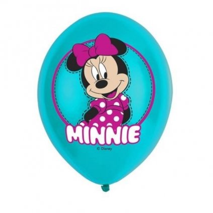 Latexové balonky Minnie Mouse barevný potisk 27 cm - 6 ks  /BP