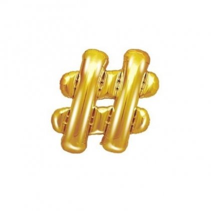 Foliový symbol Hashtag zlatý 35 cm  /BP