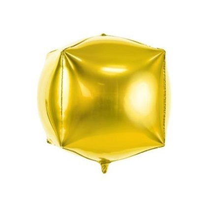 Foliový balonek krychle zlatá 35 cm  /BP
