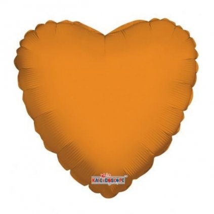Foliový balonek srdce oranžová 46 cm - Nebalený  /BP