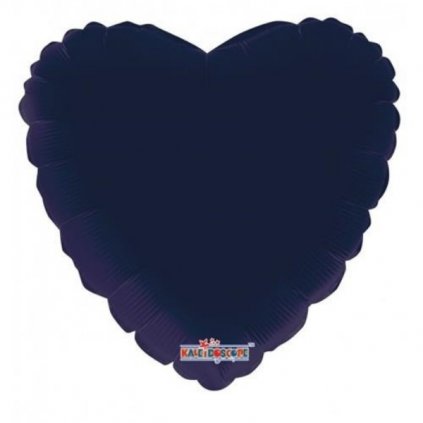 Foliový balonek srdce navy blue 46 cm - Nebalený  /BP