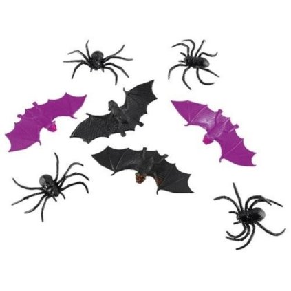 Halloweenská dekorace gumoví netopýři 6 ks  /BP