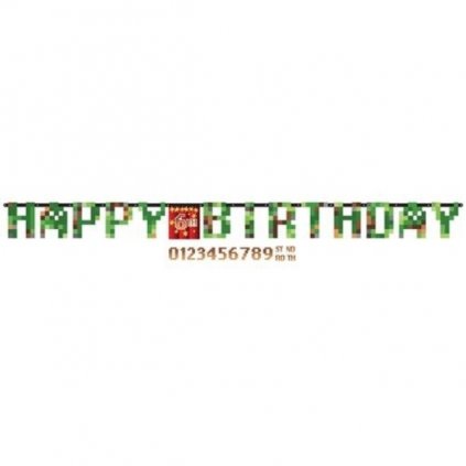 Narozeninový nápis Minecraft TNT Happy Birthday 320 cm  /BP