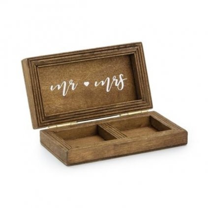 Krabička na snubní prstýnky dřevěná  /BP