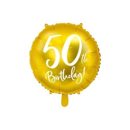 Foliový balonek zlatý - 50th Birthday - 45 cm  /BP