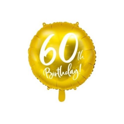Foliový balonek zlatý - 60th Birthday - 45 cm  /BP