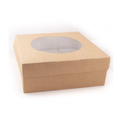 Krabička Cake+vložka na 9 muffin s průhledem 250x250 v.100mm 25 ks/bal