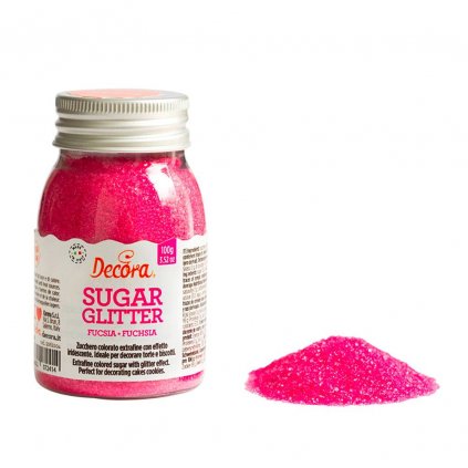 Dekorační cukr 100g fuchsiová jemný - Decora  | Skvělé pro Váš domácí dort